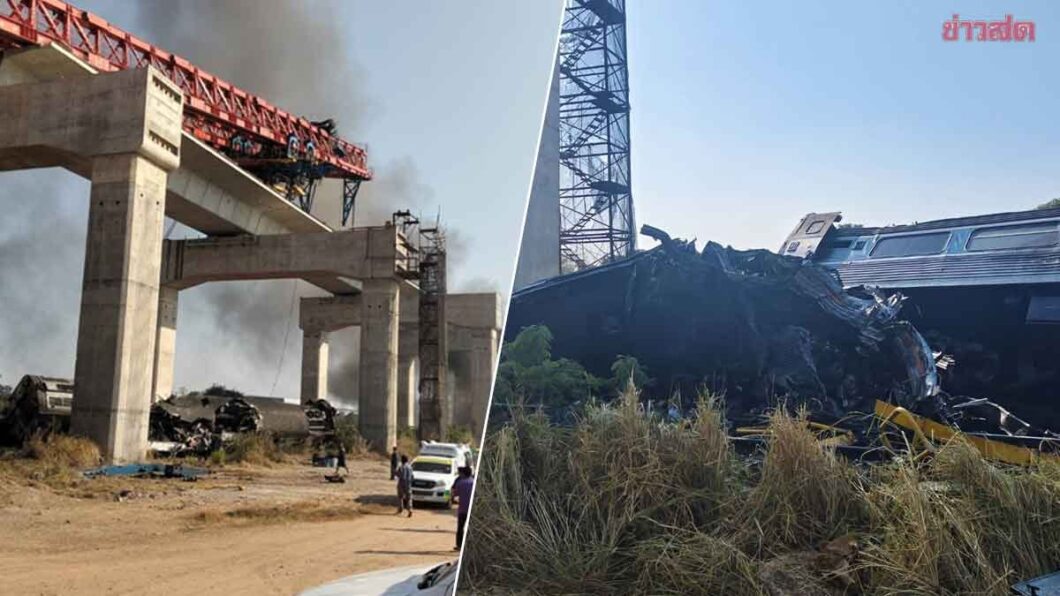 В Таиланде при падении строительного крана на поезд погибли 22 человека